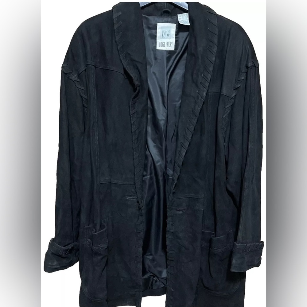Vintage Women’s Black Leather Jacket  Size L